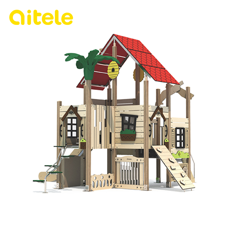 Öko-Holz-Serie Outdoor-Spielplatz GW-02701